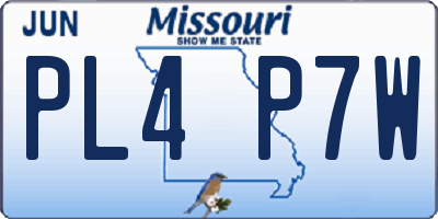 MO license plate PL4P7W