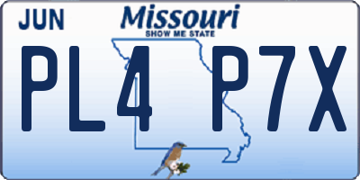 MO license plate PL4P7X