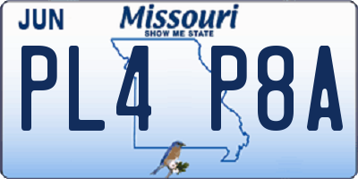 MO license plate PL4P8A