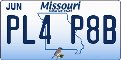 MO license plate PL4P8B