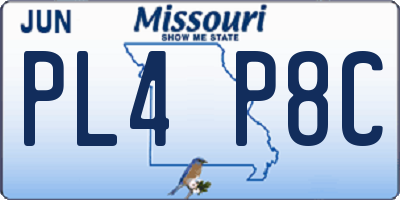 MO license plate PL4P8C