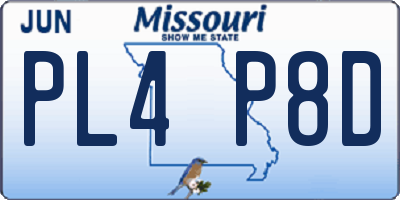 MO license plate PL4P8D