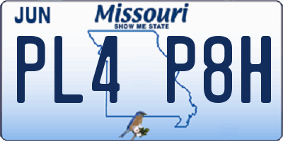 MO license plate PL4P8H
