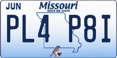 MO license plate PL4P8I