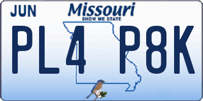 MO license plate PL4P8K