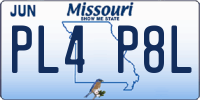 MO license plate PL4P8L