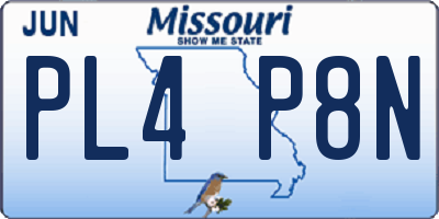 MO license plate PL4P8N