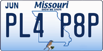 MO license plate PL4P8P
