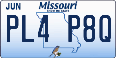 MO license plate PL4P8Q