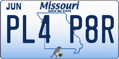 MO license plate PL4P8R