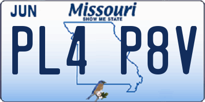 MO license plate PL4P8V