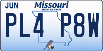 MO license plate PL4P8W