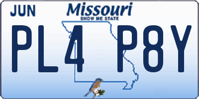 MO license plate PL4P8Y