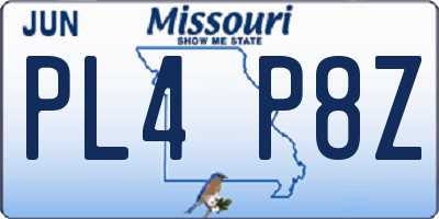 MO license plate PL4P8Z
