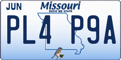 MO license plate PL4P9A