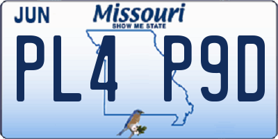 MO license plate PL4P9D