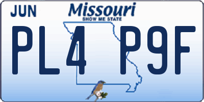 MO license plate PL4P9F