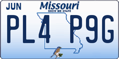 MO license plate PL4P9G