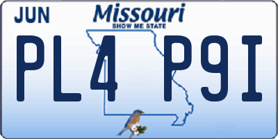 MO license plate PL4P9I