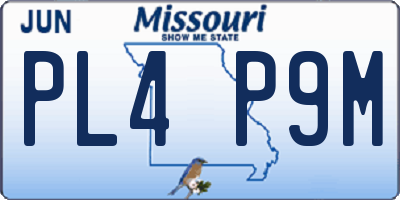 MO license plate PL4P9M