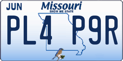 MO license plate PL4P9R
