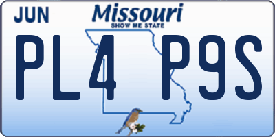 MO license plate PL4P9S