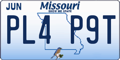 MO license plate PL4P9T