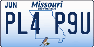 MO license plate PL4P9U