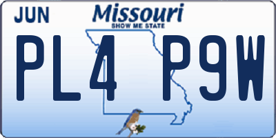 MO license plate PL4P9W