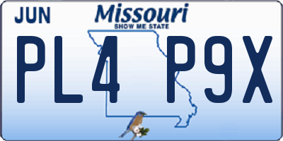 MO license plate PL4P9X