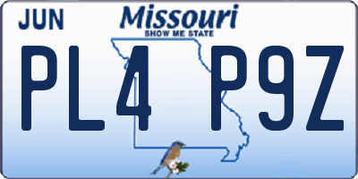 MO license plate PL4P9Z