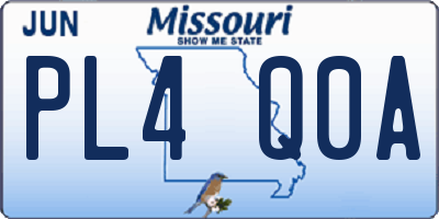 MO license plate PL4Q0A