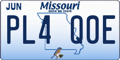 MO license plate PL4Q0E