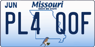 MO license plate PL4Q0F