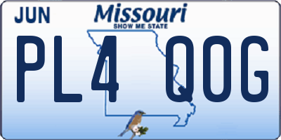 MO license plate PL4Q0G