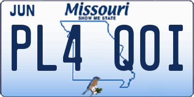 MO license plate PL4Q0I