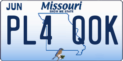 MO license plate PL4Q0K