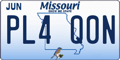 MO license plate PL4Q0N