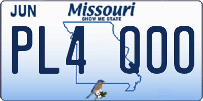 MO license plate PL4Q0O