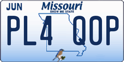 MO license plate PL4Q0P