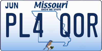 MO license plate PL4Q0R