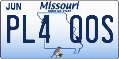 MO license plate PL4Q0S