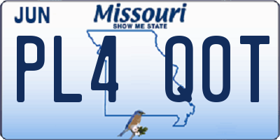 MO license plate PL4Q0T