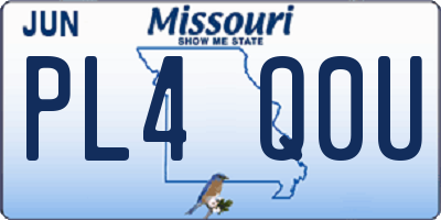 MO license plate PL4Q0U