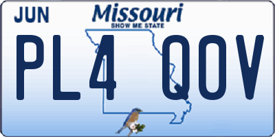 MO license plate PL4Q0V