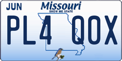 MO license plate PL4Q0X