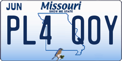 MO license plate PL4Q0Y