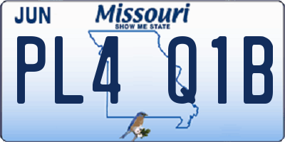 MO license plate PL4Q1B