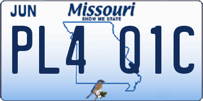 MO license plate PL4Q1C