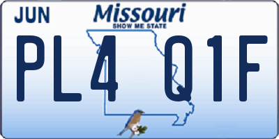 MO license plate PL4Q1F